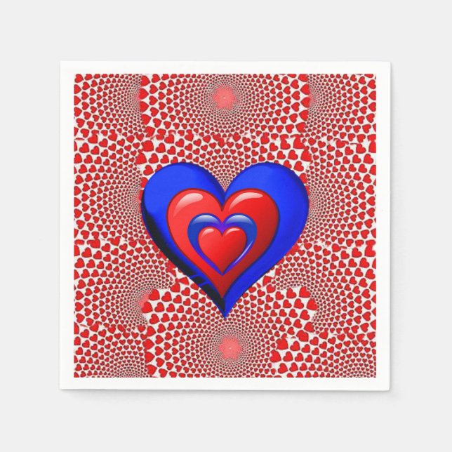 Valentinstag-Papier-Servietten Serviette (Vorderseite)