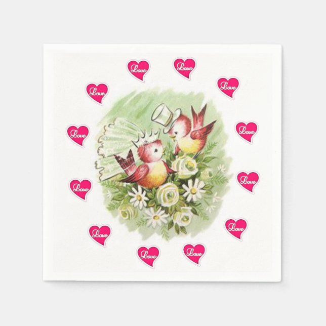 Valentinstag-Papier-Servietten Serviette (Vorderseite)