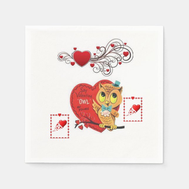 Valentinstag-Papier-Servietten Serviette (Vorderseite)