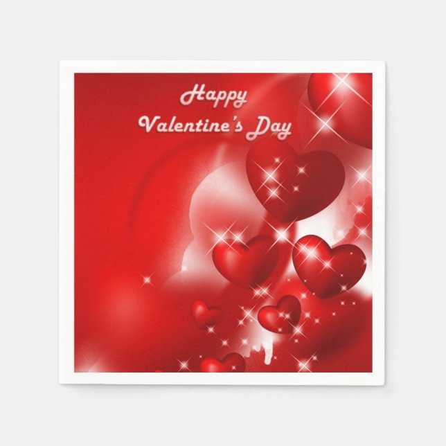 Valentinstag-Papier-Tischdecken Serviette (Vorderseite)