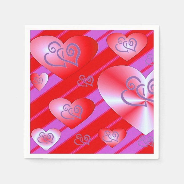 Valentinstag-Papier-Tischservietten Serviette (Vorderseite)