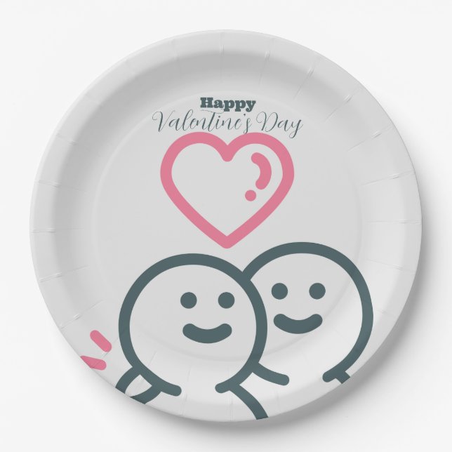 Valentinstag Pappteller (Vorderseite)