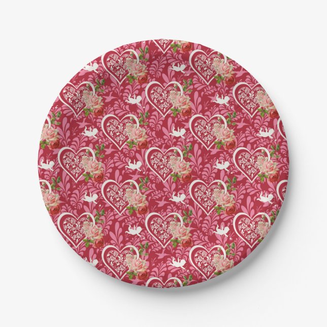Valentinstag Pappteller (Vorderseite)