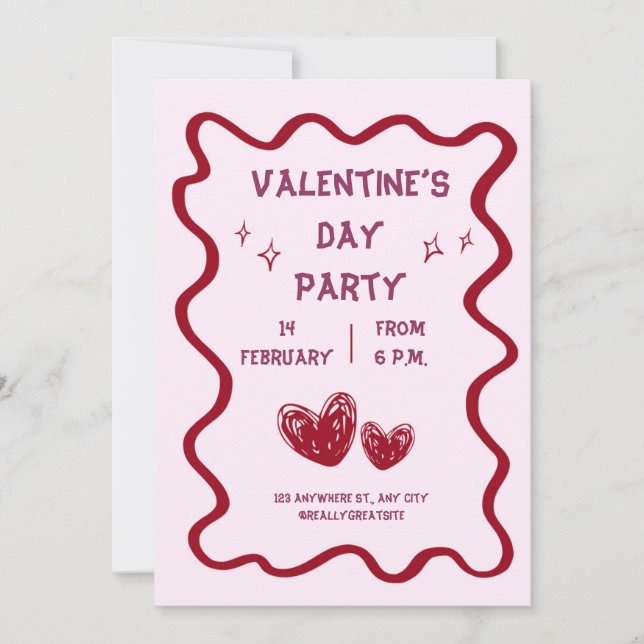 Valentinstag-Party Einladung (Vorderseite)