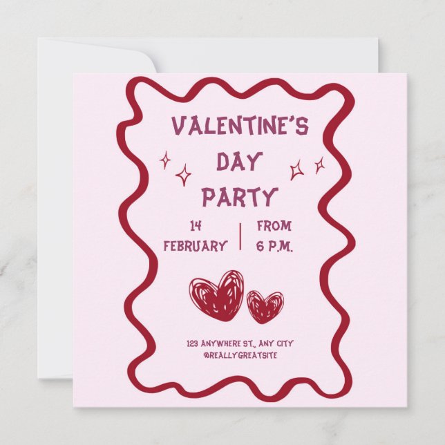 Valentinstag-Party Einladung (Vorderseite)