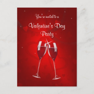 Valentinstag Party Einladung Postkarte