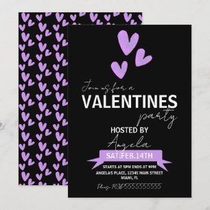 Valentinstag-Party-Event-Watercolor-Herz Einladung