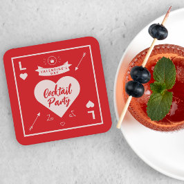 Valentinstag Party Herz und Liebe Rot Rechteckiger Pappuntersetzer