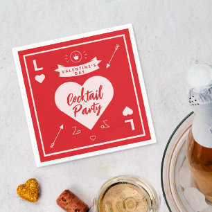 Valentinstag Party Herz und Liebe Rot Serviette
