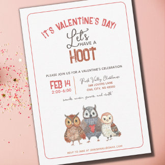 Valentinstag Party Owl Geachtete Einladung