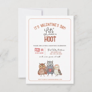 Valentinstag Party Owl Themed Einladung
