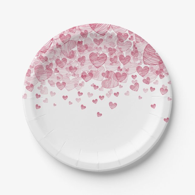Valentinstag-Party Pappteller (Vorderseite)