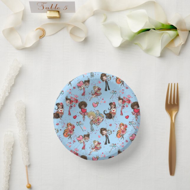 Valentinstag-Party Pappteller (Hochzeit)