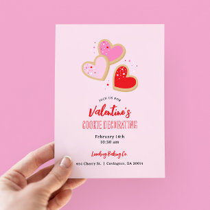Valentinstag-Party zum Verzieren von Keksen Einladung