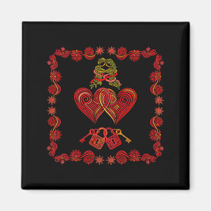 Valentinstag passende Paar Herz Pyjama Männer W Magnet