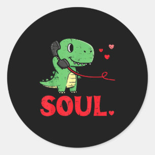 Valentinstag passende Seelenverwandte Seele Dino T Runder Aufkleber