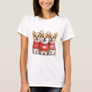 Valentinstag Pembroke Welsh Corgi Dogs T-Shirt