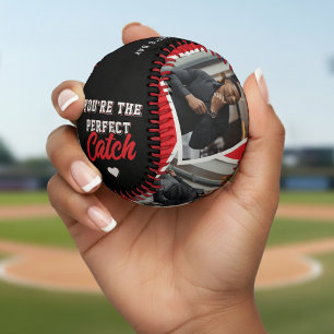 Valentinstag Perfekter Fang Foto Rot & Schwarz Baseball