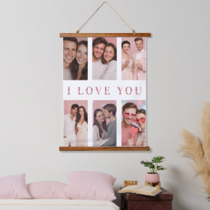 Valentinstag-Personalisierte-Foto-Tapete-Wanddekor Wandteppich Mit Holzrahmen
