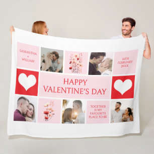 Valentinstag Personalisierte FotoCollage Fleecedecke