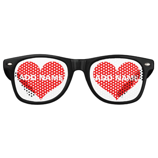 Valentinstag Personalisierte Herzsonne Partybrille (Vorderseite)