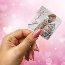 Valentinstag Personalisiertes Foto Quadratischer Aufkleber
