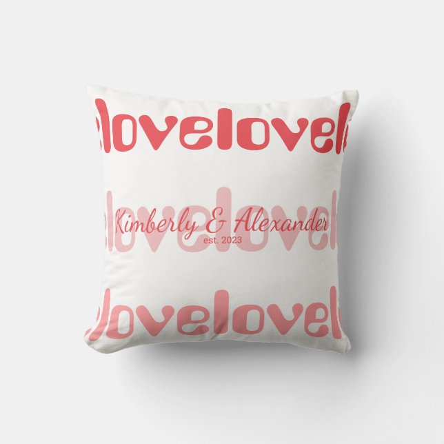 Valentinstag Personalisiertes Paar Kissen (Vorderseite)