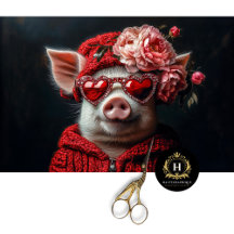 Valentinstag Pig Decoupage
