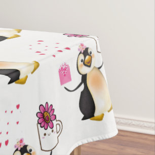 Valentinstag Pinguin Hearts Tischdecke