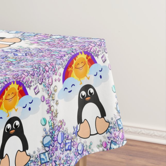 Valentinstag Pinguin Hearts Tischdecke (Beispiel)