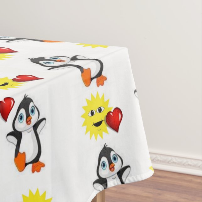 Valentinstag Pinguin Hearts Tischdecke (Beispiel)