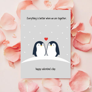 Valentinstag-Pinguin-Karte Süßes Romantisches Gesc Feiertagskarte