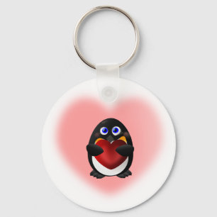 Valentinstag Pinguin mit Herz Schlüsselanhänger