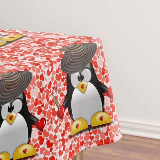 Valentinstag Pinguin Tischdecke (Beispiel)