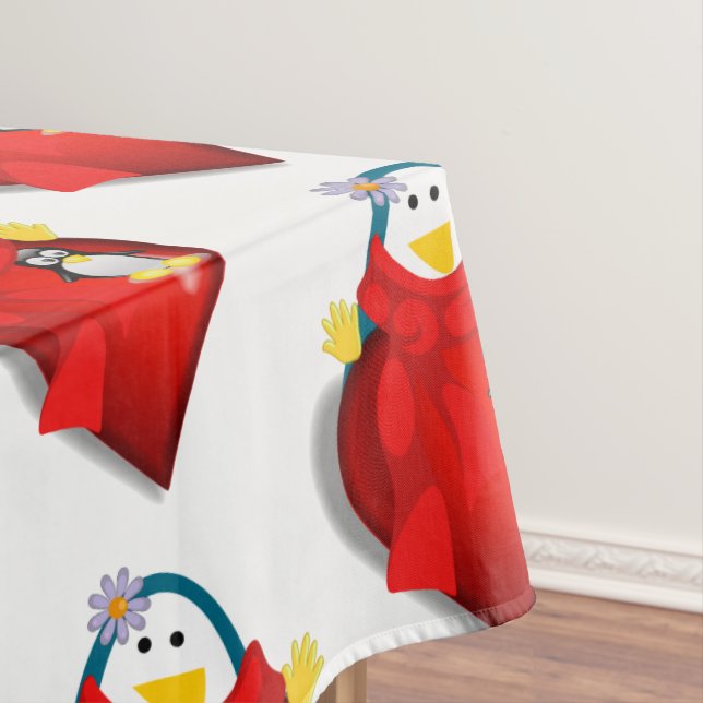 Valentinstag Pinguin Tischdecke (Beispiel)