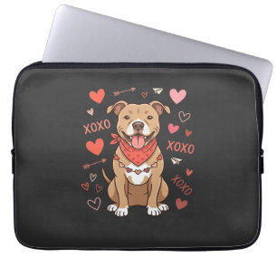 Valentinstag Pitbull Hund XOXO Liebesdesign Laptopschutzhülle