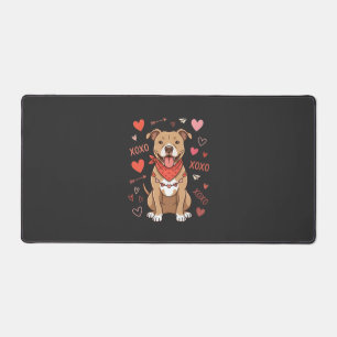 Valentinstag Pitbull Hund XOXO Liebesdesign Schreibtischunterlage