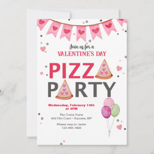 Valentinstag Pizza-Party Einladung