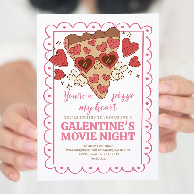 Valentinstag Pizza Party Einladung (Von Creator hochgeladen)