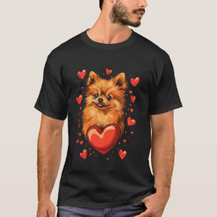 Valentinstag Pomeranian Hund Vektor T-Shirt