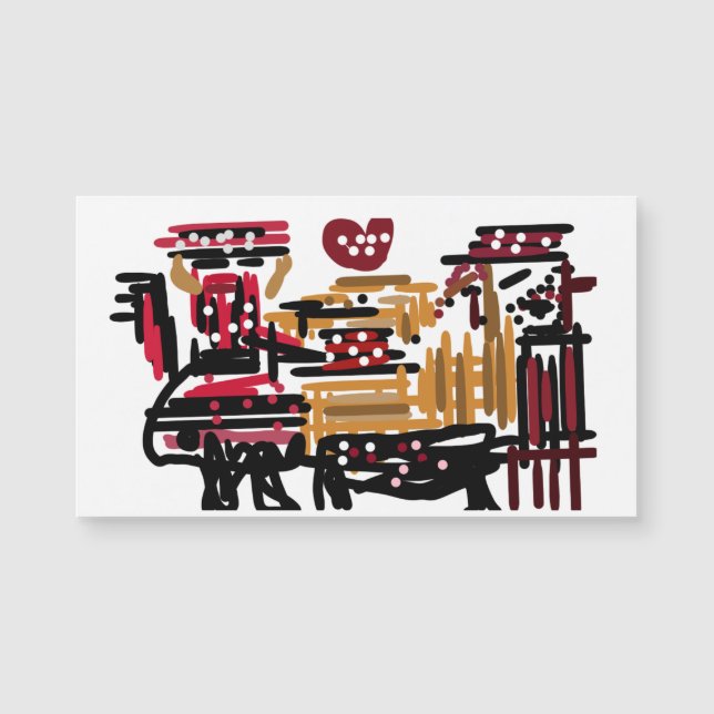 Valentinstag Pop Kunst Magnetkarte (Vorderseite)