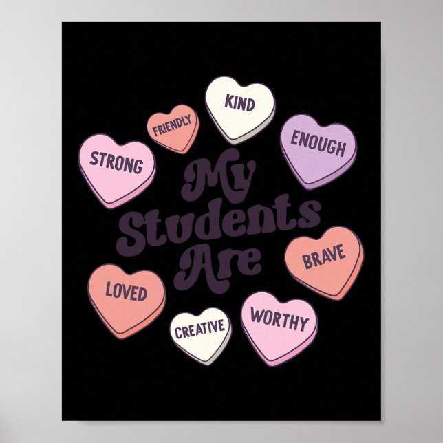 Valentinstag Positive Affirmations Candy Hearts Poster (Vorne)