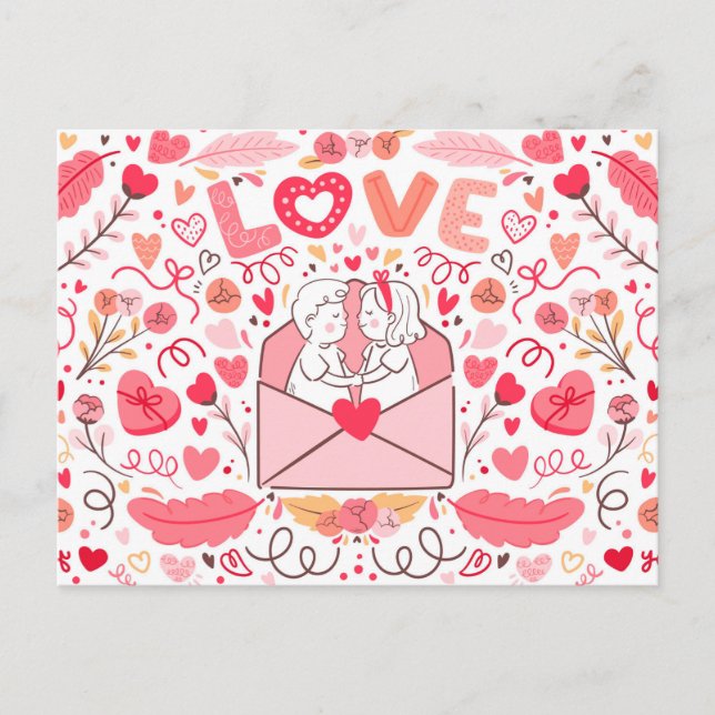 Valentinstag Postkarte (Vorderseite)