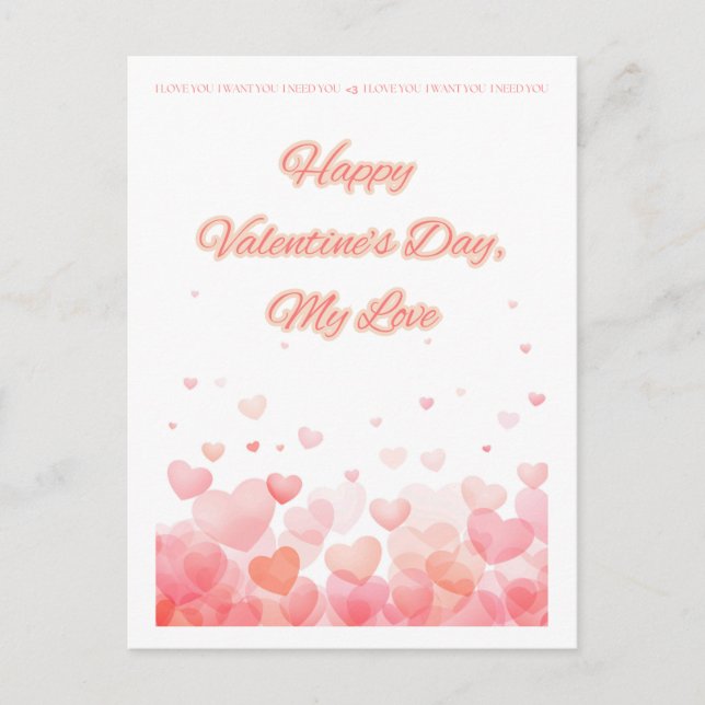 Valentinstag Postkarte (Vorderseite)