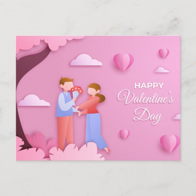 Valentinstag Postkarte (Vorderseite)