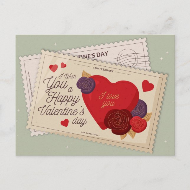 Valentinstag Postkarte (Vorderseite)