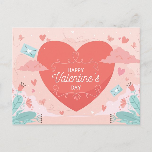 Valentinstag Postkarte (Vorderseite)