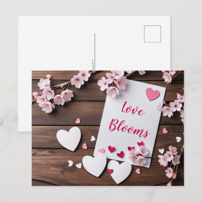 Valentinstag, Postüberquerung Postkarte (Vorne/Hinten)