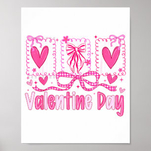 Valentinstag Preppy Herzen Coquette Schleife Fraue Poster