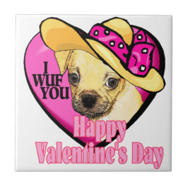 Valentinstag Puggle Fliese